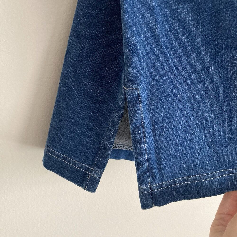 J Jill Indigo Womens Blue Denim Mini Skirt Size Medium Pull On Stretch Classic - Picture 6 of 8